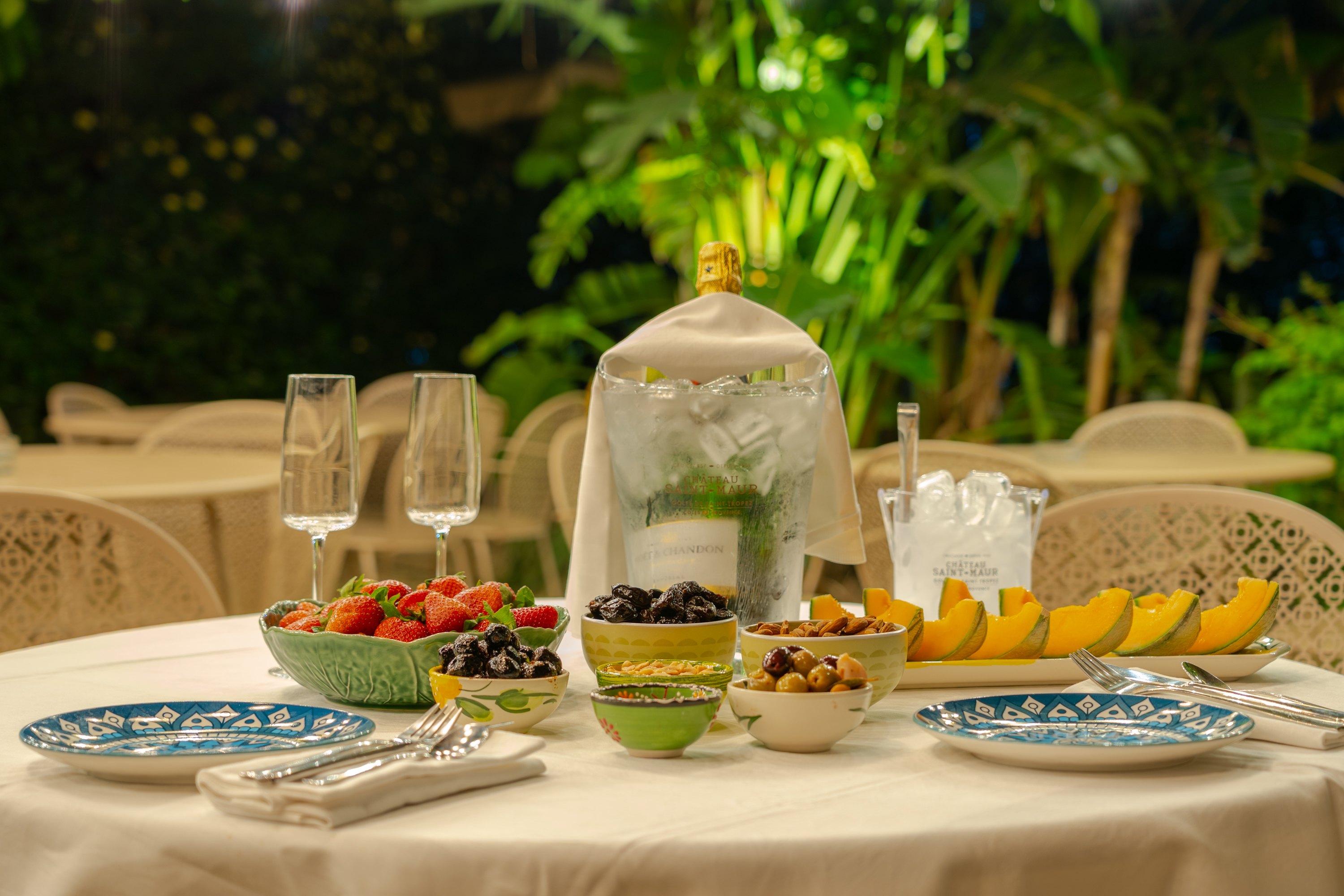 Table set for evening